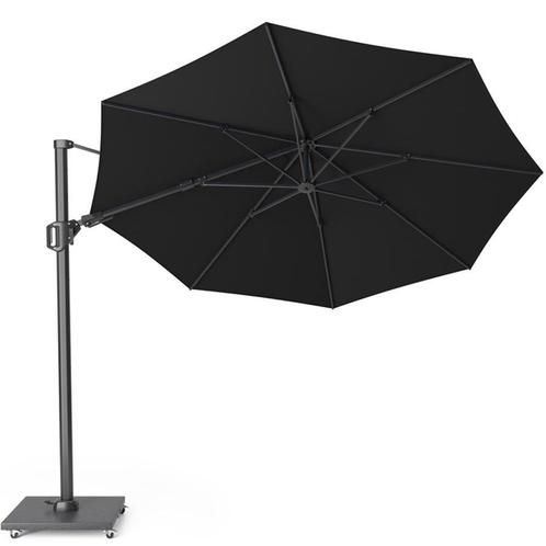 Challenger T2 zweefparasol 350 cm rond zwart, Tuin en Terras, Parasols, Nieuw, Ophalen of Verzenden