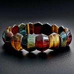 Elegant armband van multicolore tijgeroog. Echte