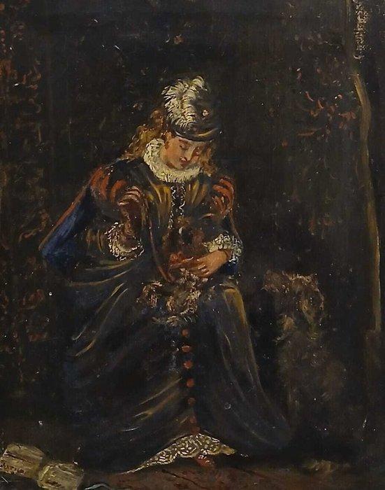 Escuela europea (XIX-XX) - La couturière, Antiek en Kunst, Kunst | Schilderijen | Klassiek