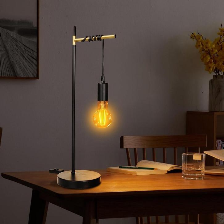 Tafellamp - Bureaulamp - Tafellamp slaapkamer - Zwart - Aigo, Huis en Inrichting, Overige Huis en Inrichting, Nieuw, Verzenden