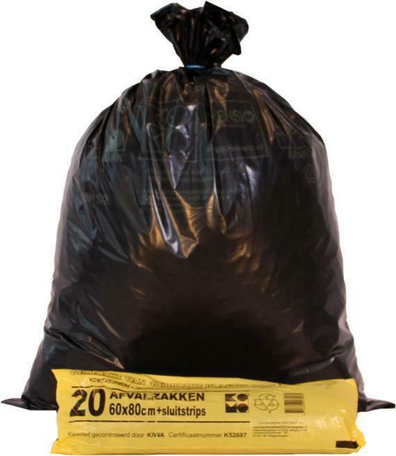 Afvalzak komo 60x80 cm zwart 400 stuks, Huis en Inrichting, Schoonmaakartikelen, Overige typen, Ophalen of Verzenden
