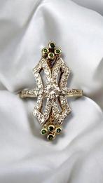 Ring - 14 karaat Geel goud Diamant (Natuurlijk) - Smaragd, Nieuw