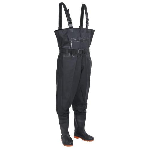 vidaXL Waadpak met laarzen en riem maat 43 zwart, Watersport en Boten, Hengelsport | Algemeen, Nieuw, Verzenden