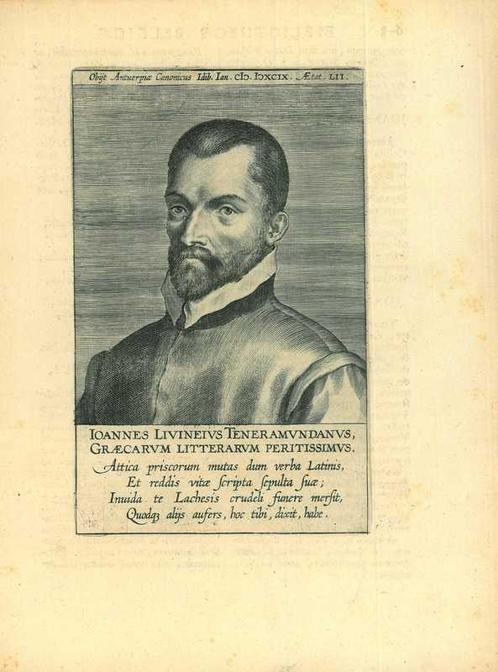 Portrait of Johannes Livineius, Antiek en Kunst, Kunst | Etsen en Gravures