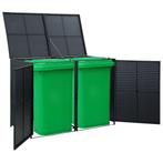 Containerberging dubbel 148x80x111 cm poly rattan zwart, Tuin en Terras, Tuinhuizen, Verzenden, Nieuw