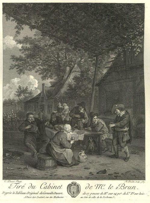 Cornelis Dusart (1660–1704), after - Scena familiare, Antiek en Kunst, Antiek | Overige Antiek