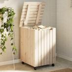 vidaXL Wasmand met wielen RANA 45x45x64 cm massief, Tuin en Terras, Droogmolens en Wasrekken, Verzenden, Nieuw
