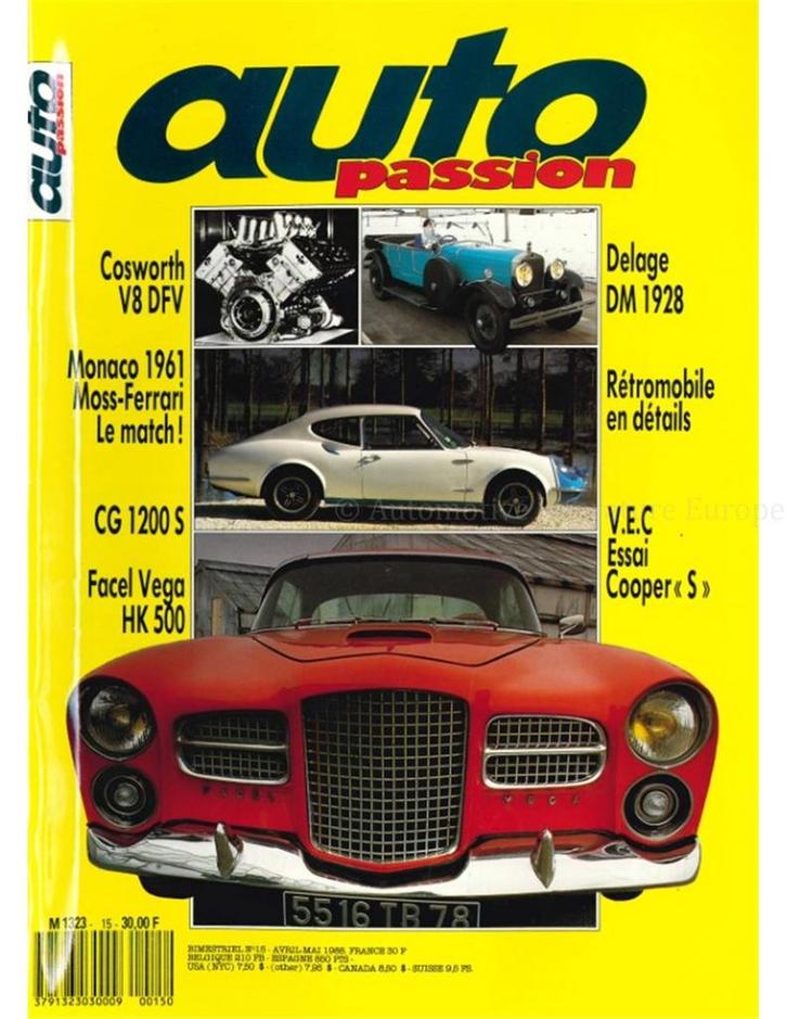 1988 AUTO PASSION TIJDSCHRIFT 15 FRANS, Boeken, Auto's | Folders en Tijdschriften