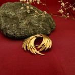 Gouden broche als vleugels (kanonsluiting, geelgoud), Sieraden, Tassen en Uiterlijk, Broches, Ophalen of Verzenden, Gebruikt, Overige kleuren