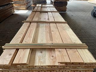 Ca. 59x Douglas dubbele Rhombus, 25x123mm, lengte 400cm, Doe-het-zelf en Verbouw, Hout en Planken