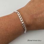 Zilveren platte gourmet armband 6 mm, Verzenden, Nieuw, Zilver