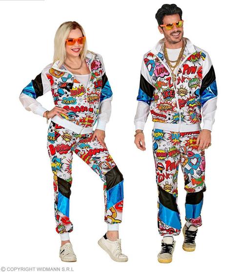 Neon 80S Trainingspak Fout Pop Art, Kleding | Heren, Carnavalskleding en Feestkleding, Nieuw, Verzenden