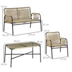 TRUUSK 4-delige Tuinmeubelset, Loungemeubel, 110 Cm X 65 Cm, Verzenden, Nieuw
