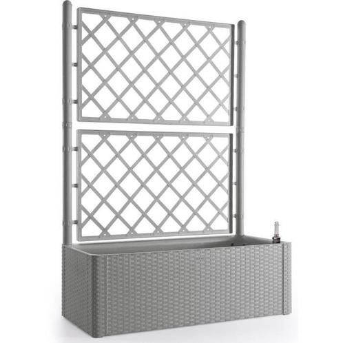 STEFANPLAST - Luxe bloembak - rechthoekig met steengrijs..., Tuin en Terras, Bloembakken en Plantenbakken, Nieuw, Verzenden