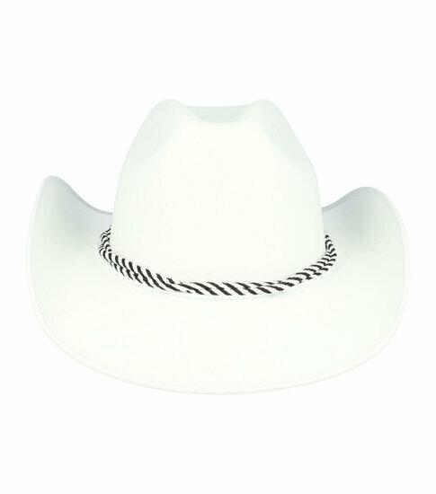 Cowboyhoed Vilt Touw Wit, Sieraden, Tassen en Uiterlijk, Uiterlijk | Haarverzorging, Verzenden