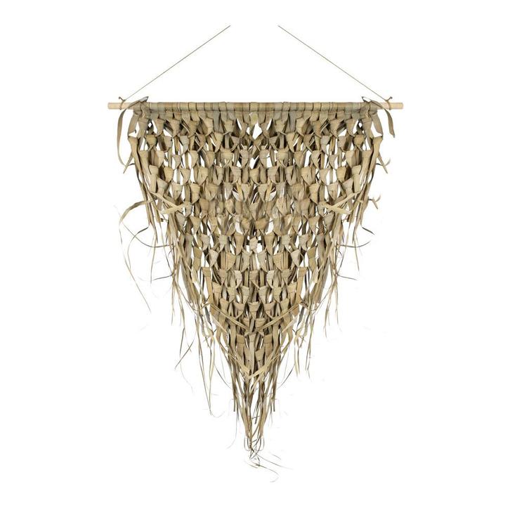 wandkleed gevlochten palmblad driehoek 55cm aan stok*, Huis en Inrichting, Woonaccessoires | Overige, Verzenden