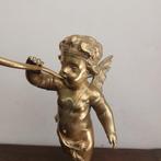 sculptuur, Putto suonatore - 27 cm - Verguld brons - 1880