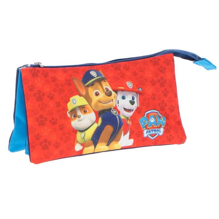 Etui 3-Vaks - Paw Patrol - Rubble & Chase & Marshall - Rood/, Diversen, Schoolbenodigdheden, Nieuw, Ophalen of Verzenden