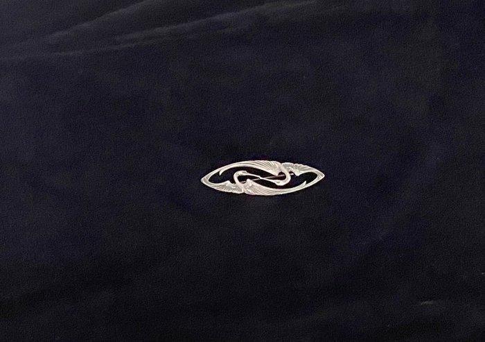Zonder Minimumprijs - Broche Zilver - Sierlijke kraanvogels, Sieraden, Tassen en Uiterlijk, Antieke sieraden