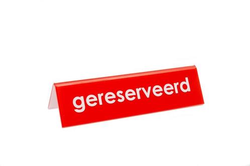 Gereserveerd Bordje / Acrylglas Tafelbordje - Type GMA-Rood, Zakelijke goederen, Kantoor en Winkelinrichting | Winkel en Inventaris