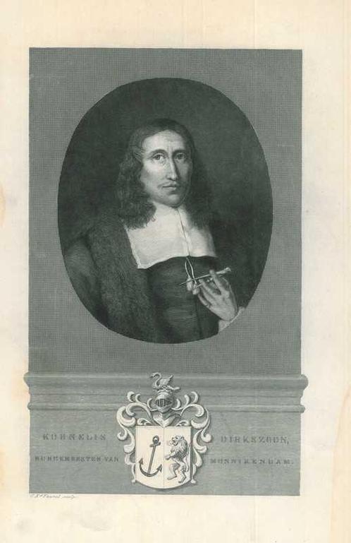 Portrait of Cornelis Dirkszoon, Antiek en Kunst, Kunst | Etsen en Gravures