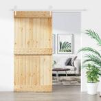 vidaXL Schuifdeur met beslag 100x210 cm massief grenenhout, Doe-het-zelf en Verbouw, Deuren en Horren, Verzenden, Nieuw