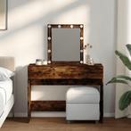 vidaXL Kaptafel met LED 100x40x130 cm gerookt eikenkleurig, Huis en Inrichting, Tafels | Kaptafels, Verzenden, Nieuw
