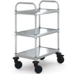 Serveerwagen | RVS | 3 niveaus | Geremd | 74x48,5x104,8(h)cm, Verzenden, Nieuw in verpakking