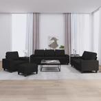 vidaXL 4-delige Loungeset stof zwart, Huis en Inrichting, Verzenden, Nieuw, Vierpersoons of meer, Stof