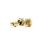 Gouden entourage oorstekers met diamant 14 krt