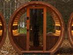 Buitensauna panorama thermohout barrel sauna prefab geleverd, Sport en Fitness, Sauna, Nieuw, Fins of Traditioneel, Complete sauna