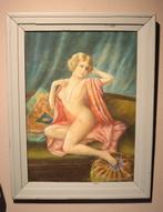 Franse School - Art Deco naakt op sofa