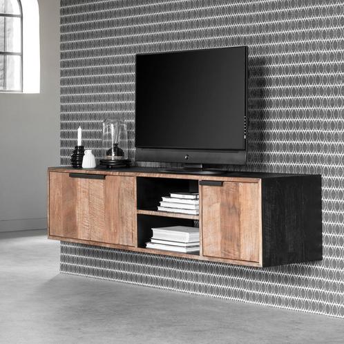 *WOONWINKEL* DTP Home Cosmo Zwevend Tv-meubel Teak Hout Medi, Huis en Inrichting, Kasten | Televisiemeubels, Nieuw, Verzenden