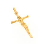 Gouden hanger van een kruis met corpus (religieus), Ophalen of Verzenden, Gebruikt, Goud, Overige merken