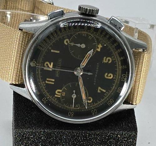 ANGELUS - Stahl Flieger Chronograph, - Angelus Kaliber 215 -, Sieraden, Tassen en Uiterlijk, Horloges | Heren
