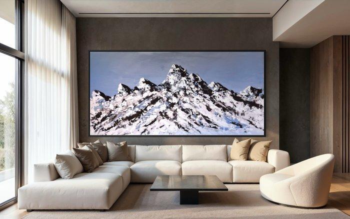 VOLHA - Snowy mountains -XXL-Handmade, Antiek en Kunst, Kunst | Schilderijen | Modern