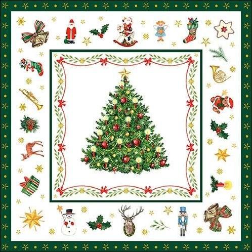 1 Pakje papieren lunch servetten - Christmas Evergreen White, Hobby en Vrije tijd, Knutselen, Ophalen of Verzenden