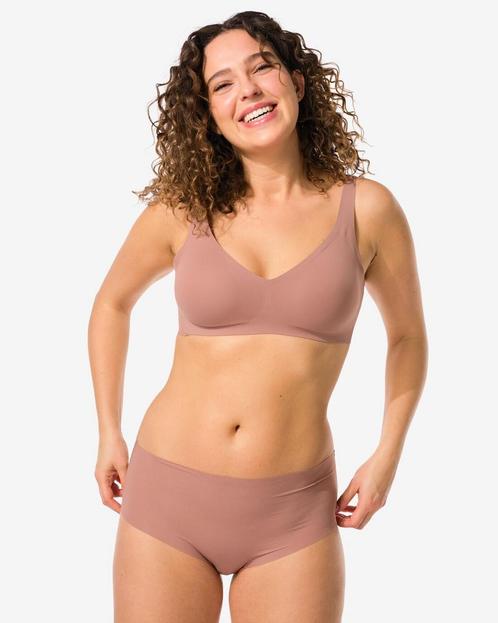 HEMA Dames tailleslip micro rib	 lichtbruin, Kleding | Dames, Ondergoed en Lingerie, Verzenden