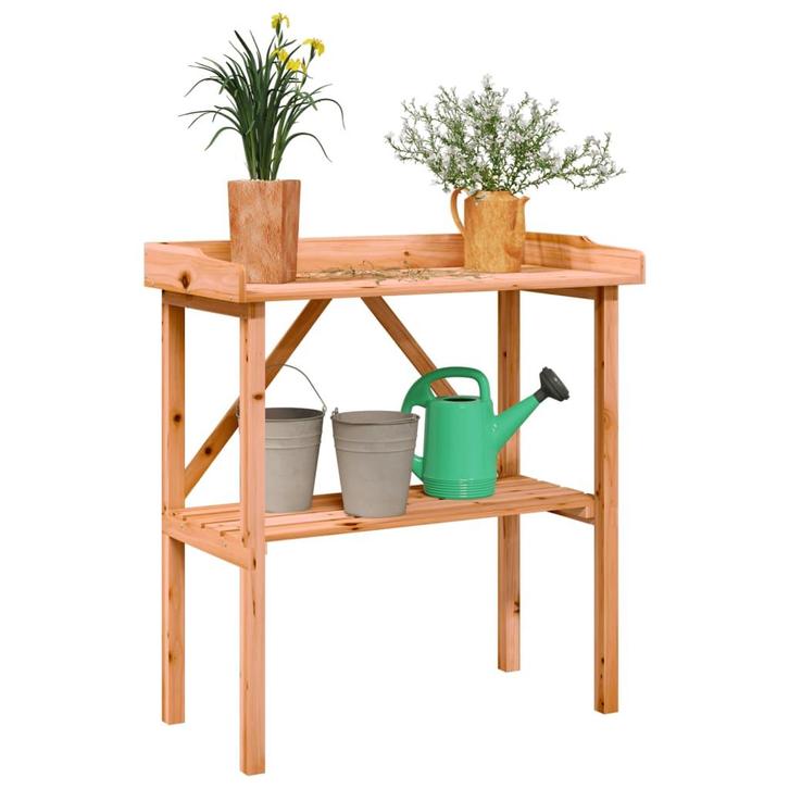 vidaXL Plantentafel met schap 78x38x82,5 cm vurenhout bruin, Tuin en Terras, Overige Tuin en Terras, Nieuw, Verzenden