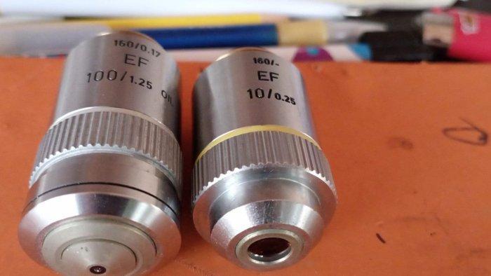 Microscope lens - 10mm / 100mm objectieven - 1950-1960,, Verzamelen, Fotografica en Filmapparatuur