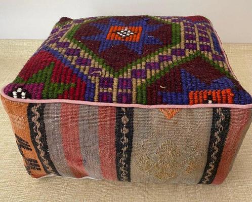 Kelim Poef - Kelim - 48 cm - 48 cm, Antiek en Kunst, Kunst | Designobjecten