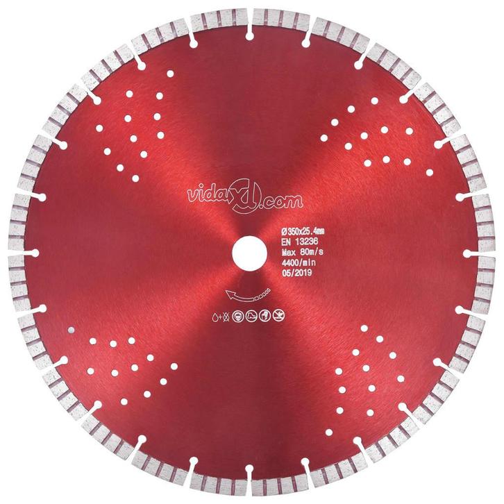 vidaXL Diamantzaagblad met turbo en gaten 350 mm staal, Doe-het-zelf en Verbouw, Gereedschap | Zaagmachines, Nieuw, Verzenden