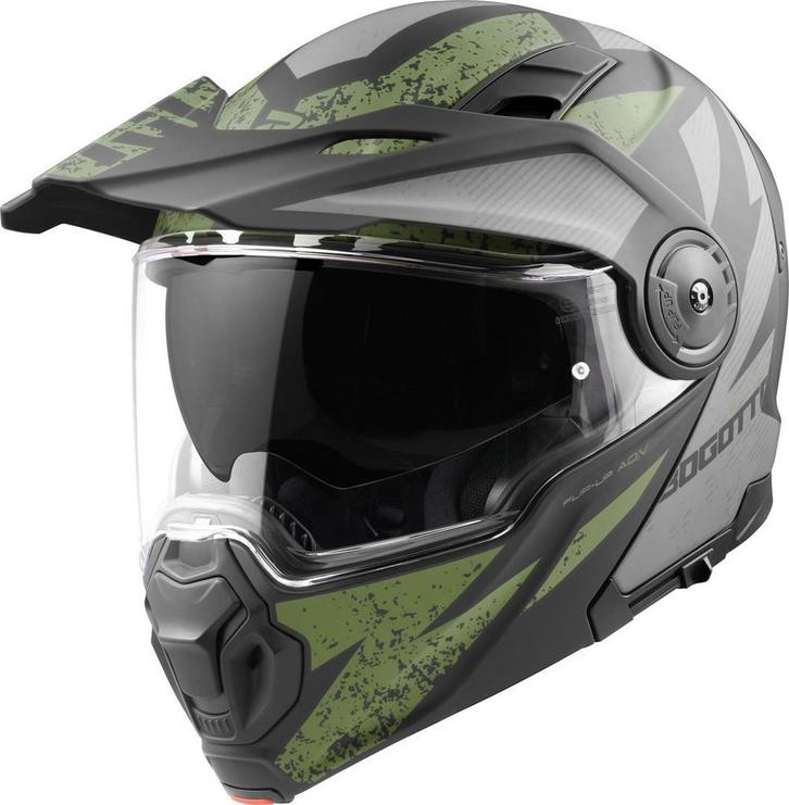 Bogotto FG-102 Safari Fiberglas Enduro Helm Zwart Grijs, Motoren, Kleding | Motorhelmen, XXL, Nieuw met kaartje, Overige merken