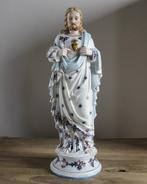 Beeldje, Jezus met Heilig Hart - 45 cm - Biscuit porselein, Antiek en Kunst