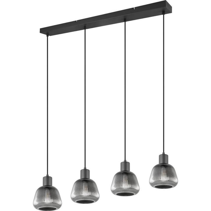 LED Hanglamp Mat Zwart - Metalen 4-lichts E27 Verstelbaar, Huis en Inrichting, Complete eetkamers, Nieuw, Ophalen of Verzenden