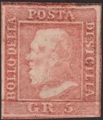 Italiaanse oude staten - Sicilië 1859 - 5 gr. I^ Tav. licht, Gestempeld