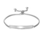 Slider armband met graveerplaat  goud of zilver - stainless, Verzenden, Nieuw