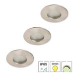 Set van 3 badkamer inbouwspots nikkel + LED spots GU10, Huis en Inrichting, Lampen | Spots, Verzenden, Nieuw