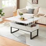 Salontafel Rauli marmerlook wit en zwart 100x50x47 cm [en.ca, Huis en Inrichting, Tafels | Salontafels, Verzenden, Nieuw