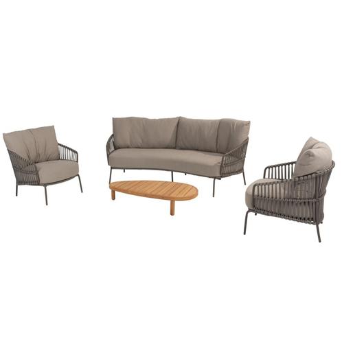 Finn Capalbio stoel bank loungeset 4 delig pebble teak, Tuin en Terras, Tuinsets en Loungesets, Nieuw, Ophalen of Verzenden